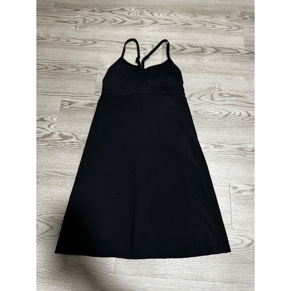 Athleta Dresses & Skirts - Athleta Black Dress Adjustable Strap Shelf Bra Athletic Casual Sun Small Women's
